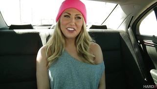 Sweet blondie Carter Cruise puts a toy up her ass in car