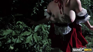 Kara Lee as Little Red Riding Hood is sucking the thick dick
