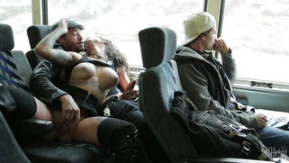 Bonnie Rotten sucks cocks and gets fingered on a bus