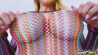 Brooklyn Chase in fishnet outfit shows off her amazing ass