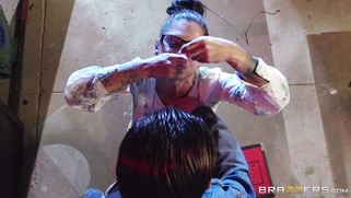 Bonnie Rotten does one of the spittiest deepthroat blowjobs of all time