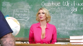 Busty teacher Leigh Darby trying to seduce her student