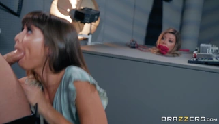Brunette Riley Reid gets her face fucked