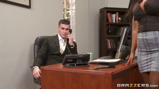 Perfect slutty secretary Elicia Solis seducing her boss