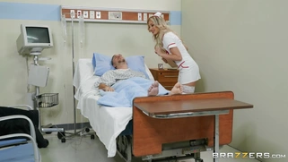 Nurse Carmen Caliente came to her patient and started sucking him