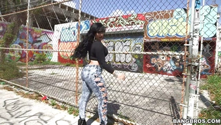 Carmen De Luz walking outdoor and shaking that enormous ass of hers