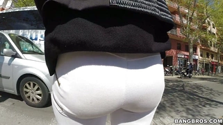 Erica Fontes shows us her big tits and round ass all around town