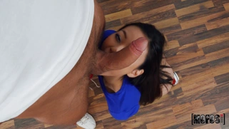 Rae Lil Black on her knees is sucking the thick dick