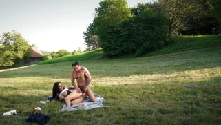 Busty Jacky Lawless gets assfucked outdoors