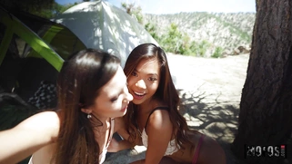 Lesbian teens Milana Ricci and Vina Sky