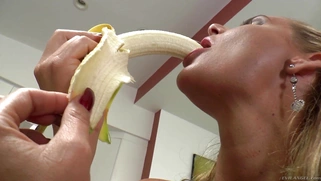 Phoenix Marie teases as she deepthroats a banana