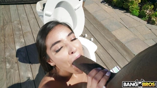 Emily Willis is sucking the enormous black cock