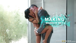 Madison Ivy is sucking cock and licking balls in the shower