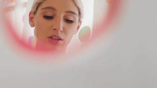 Abella Danger is sucking cock through the glory hole
