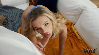 Blonde Tiffany Watson is sucking cock in POV