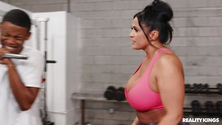 Kailani Kai is sucking the black dick in the gym