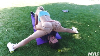 MILF Cherie DeVille enjoys riding the stiff dick outdoors