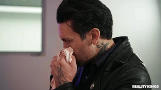 Kataljna Kittin on her knees gets her face fucked by Small Hands