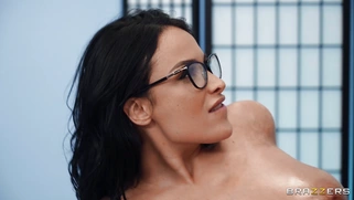 Busty Anissa Kate in glasses gets her pussy nailed