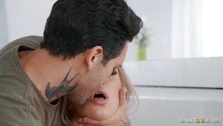 Tiffany Watson is sucking Small Hands' cock in the kitchen