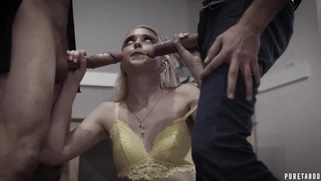 Chloe Couture is sucking two big dicks