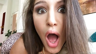 Abella Danger shows off her natural tits, teasing the camera