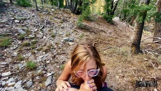 Molly Pills in sunglasses is sucking the cock in POV
