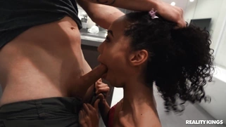 Alexis Tae is sucking cock and licking balls