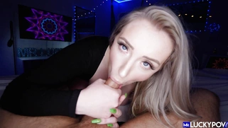 Harley Jade is sucking the cock in POV