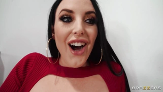 Angela White rides the dildo with her pussy and ass