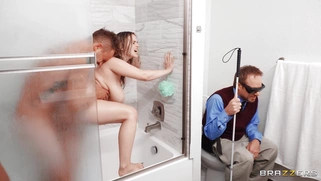 Codi Vore gets fucked by Van Wylde standing in the shower