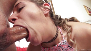 Cassidy Klein gives him a sloppy head that leaves her covered in her own drool