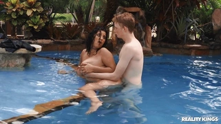 Gabriela Lopez gets fucked doggystyle in the pool