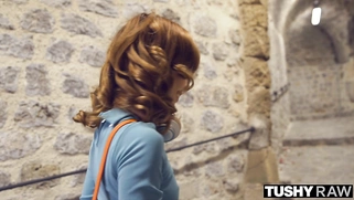 TUSHYRAW Petite redhead gets her asshole stretched out