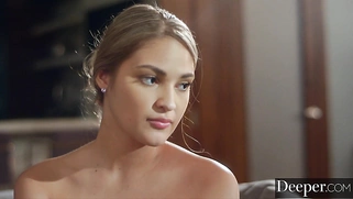 Deeper. Gorgeous gold digger is seduced by boyfriend's dad