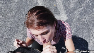 Alice Andrea started sucking him off in the parking lot