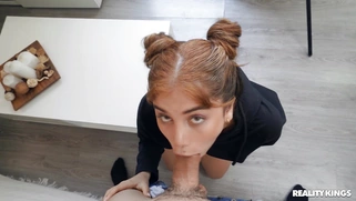 Marina Gold is sucking the cock in POV