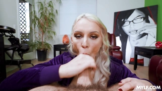 Blonde Kenzie Taylor is sucking the cock in POV