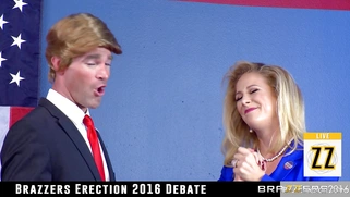 Cherie DeVille as Hillary Clayton sucks Donald Drumpf's fat cock