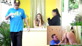 Lemonade girl Dani Daniels serves to customers while Jessy plays with her pussy