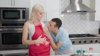 Kay Lovely is cooking as Johnny is licking her pussy