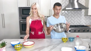 Kay Lovely is cooking as Johnny is licking her pussy