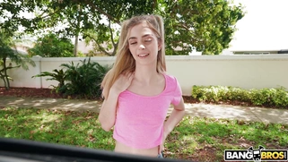 Molly Little is getting picked up outdoors
