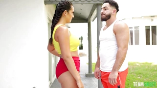 Kiki Klout and her trainer Peter Green on work out sessions