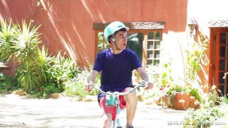 Jordi crashes his bike in friendly neighborhood temptress Veronica Avluv's yard