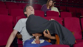 Tina Fire gives nice blowjob to Jordi in cinema - Porn Movies - 3Movs