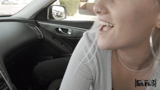 Indica Monroe is sucking cock in car