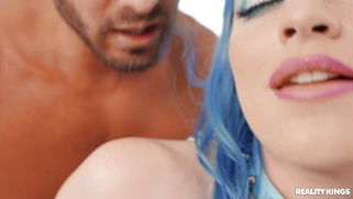 Jewelz Blu slides her shaved pussy on hard dick