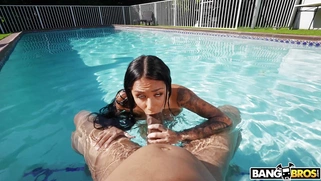 Camila Cortez is sucking fat black cock in POV