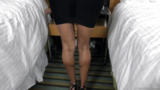 Francesca Le posing in a skin-tight black dress